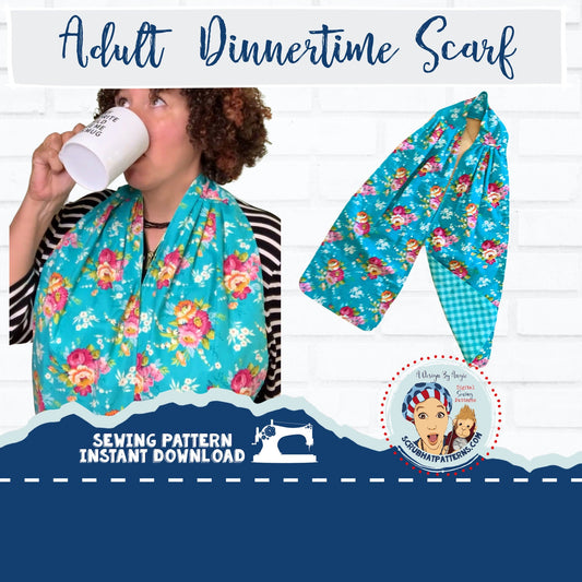 Adult Dignity Bib Dinner Scarf Sewing Pattern Pdf Download For Dining Easy Beginner Sewing